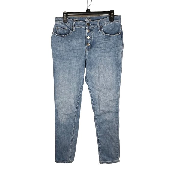 a.n.a Denim - a.n.a Womens Size 10 High Rise Skinny Fit Jean Blue Light Wash Button Fly Denim